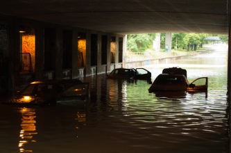 Flooding in Copenhagen 31st of August 2014 – flooded cars